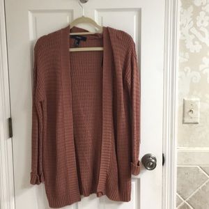 Dusty Rose Cardigan with cuffed sleeves